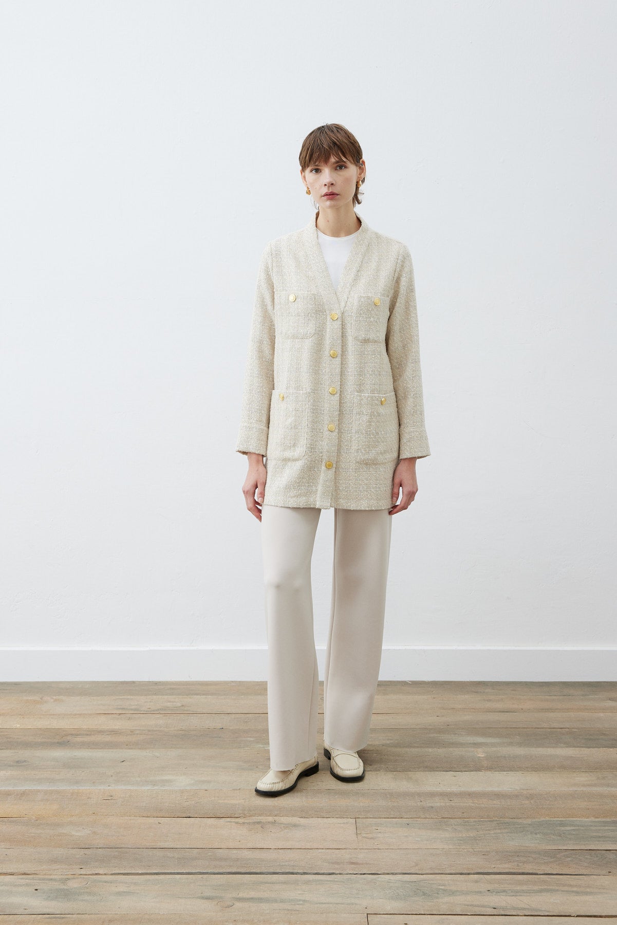 derya tweed college-cardigan