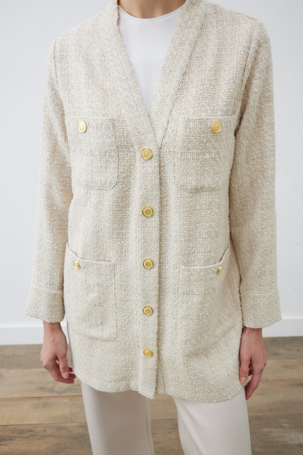 derya tweed college-cardigan