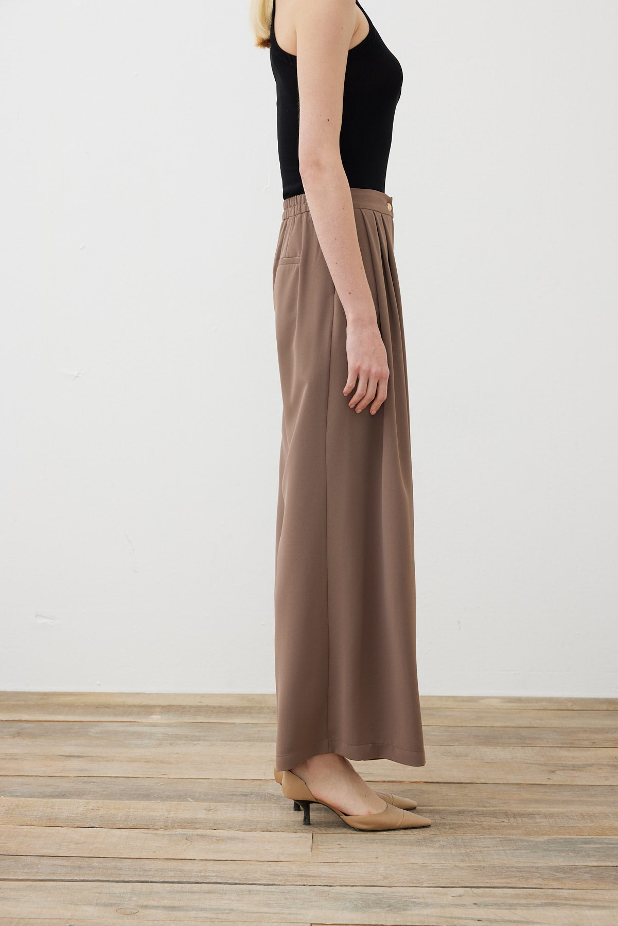 eva palazzo-hose aus kreppstoff