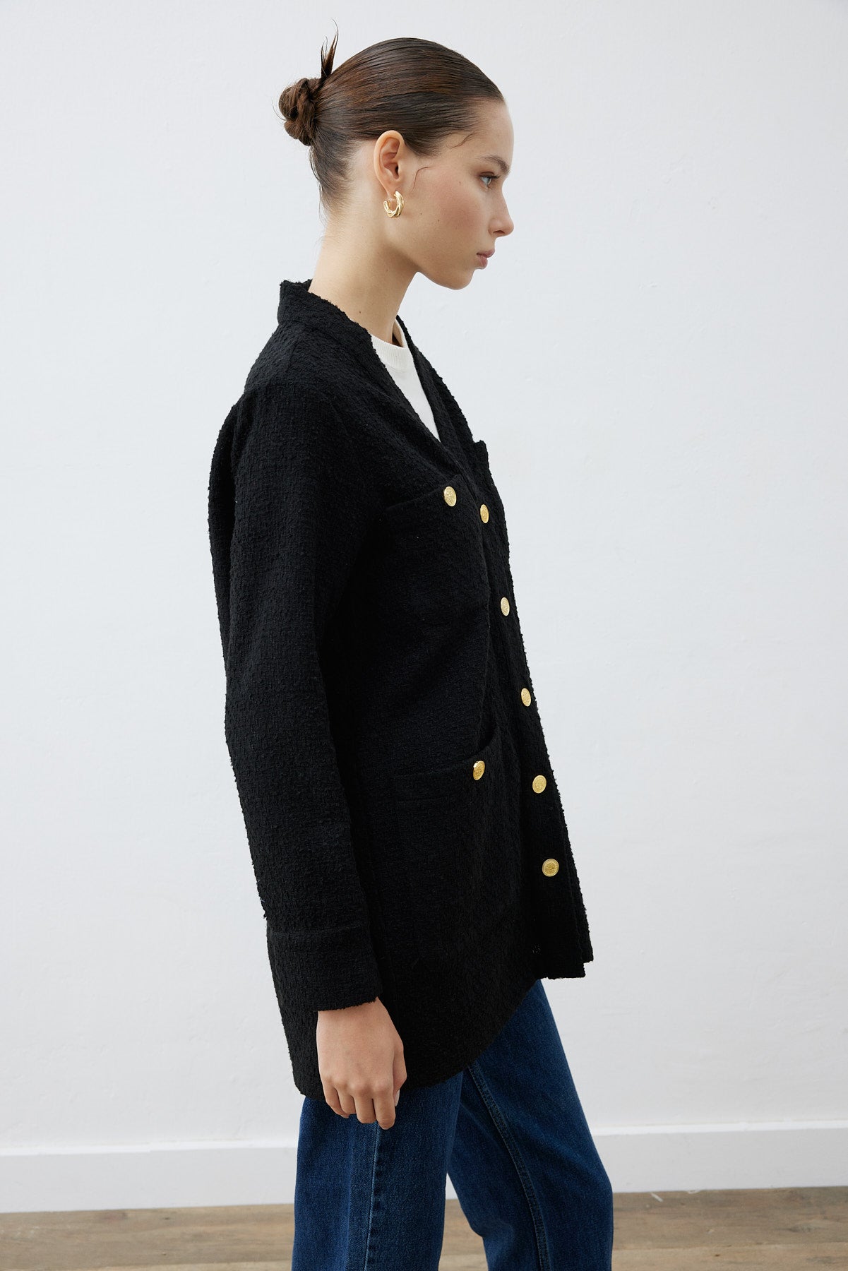 derya tweed college-cardigan