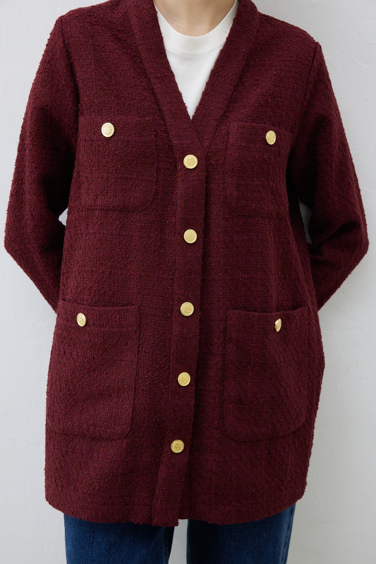 derya tweed college-cardigan