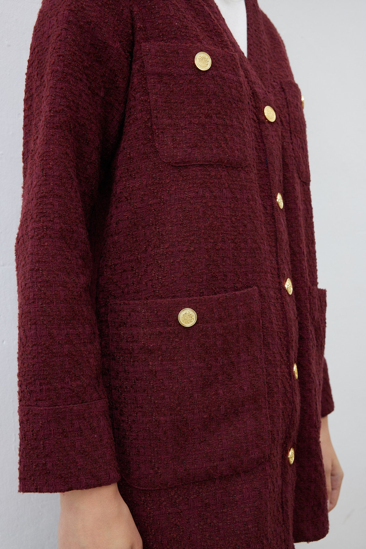 derya tweed college-cardigan