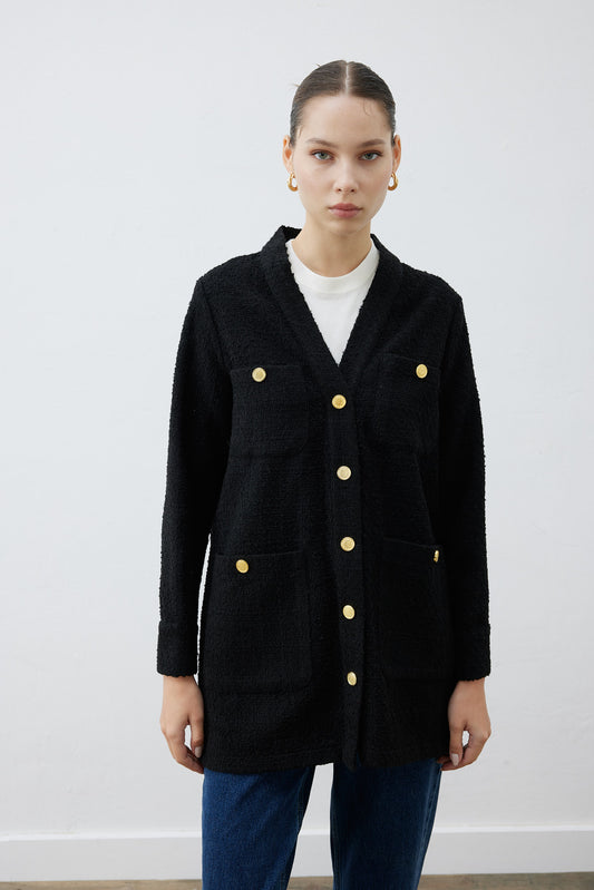 Derya Tweed College-Cardigan