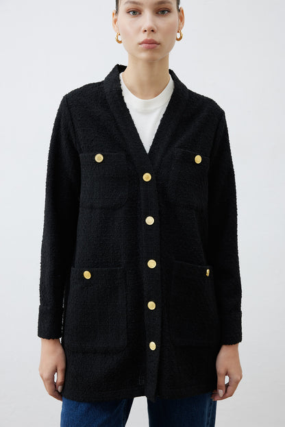 Derya Tweed College-Cardigan