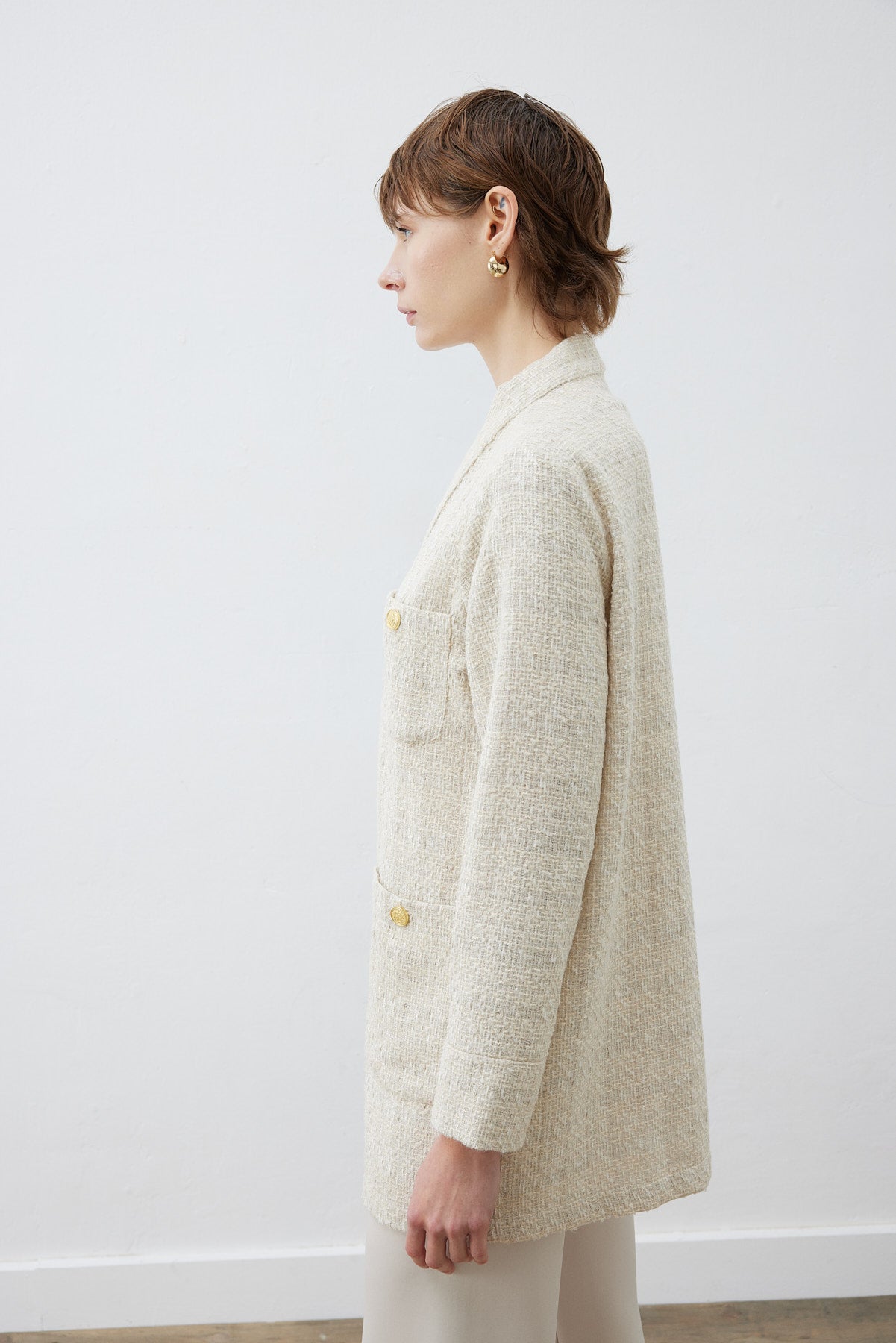 derya tweed college-cardigan